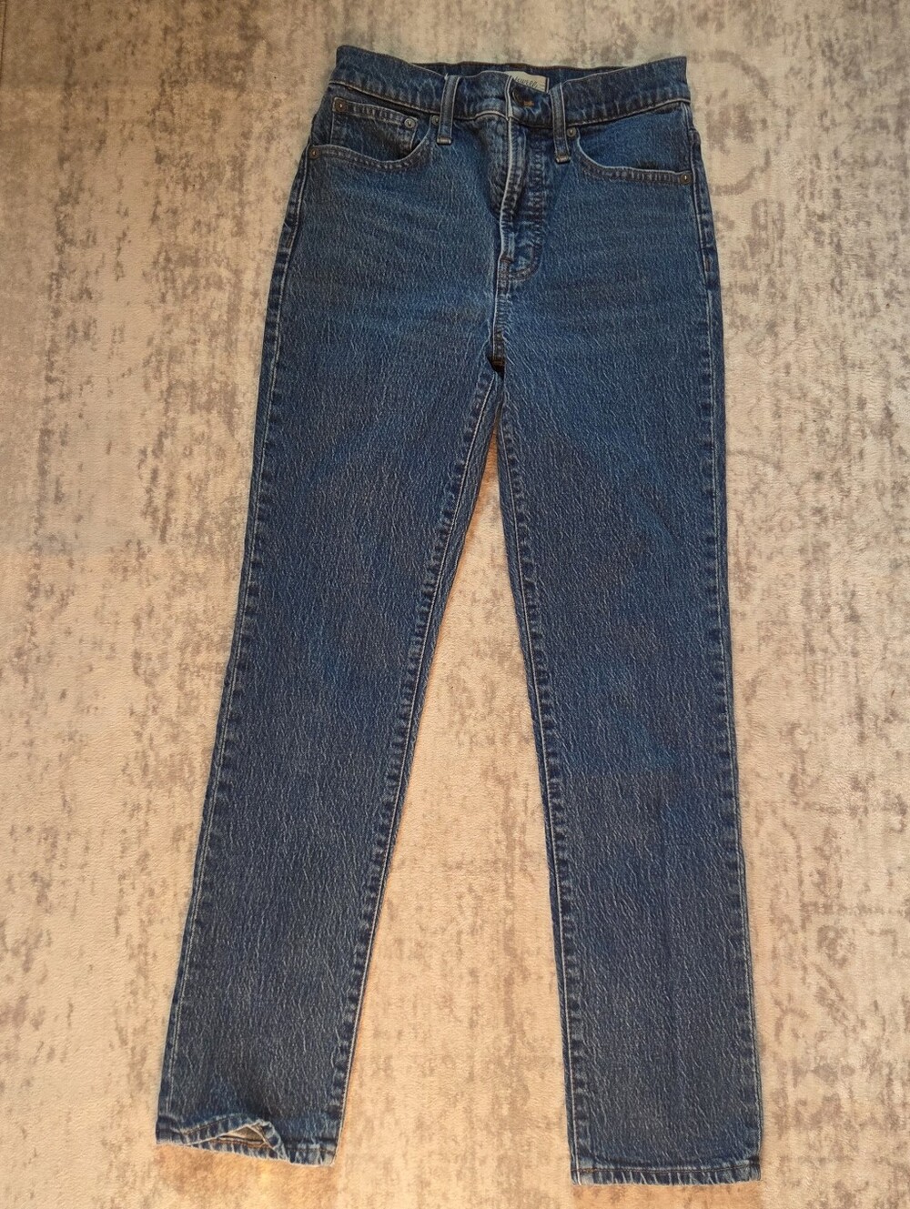 Madewell high-waisted straight-leg blue jeans The Perfect Vintage Womens Size 25